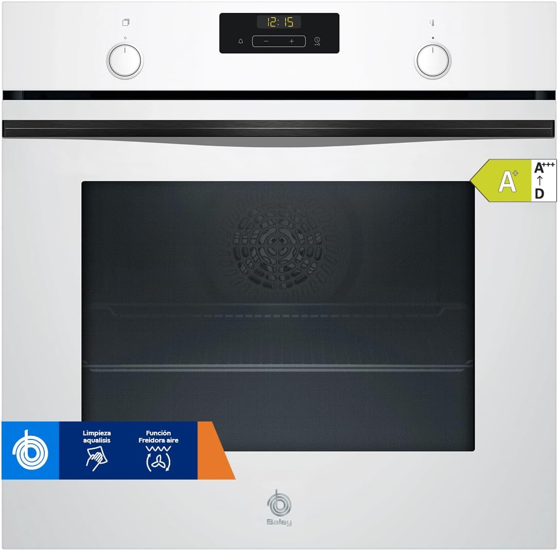 Forno de encastre, Balay, 3HB5159B4, 400 ml, 54,8 cm, 71 L, 5,9 kg, 59,5 × 59,4 × 54,8 cm, vidro, Branco, para a cozinha