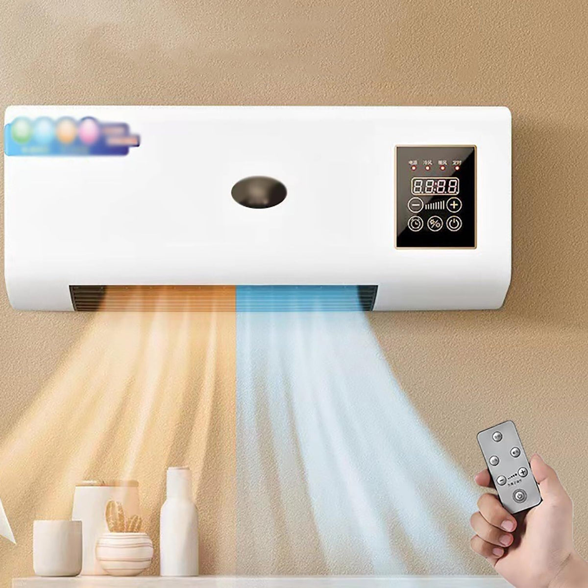 Ar condicionado portátil, BKSXSOP, 220 V, 2000 W, 55 cm, 24 cm, 12 cm, com comando à distância, com temporizador, Branco, para uso diário