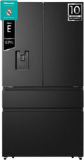 Frigorífico combinado, Hisense, RF749N4SWFE, 4 cm, 10 A, 579 L, 5 cm, 66,4 kg, Classe E, com gavetas, Preto, para uso diário