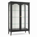 Vitrina de Madera Negra con Puertas de Vidrio Templado