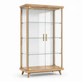 Vitrina de Madera y Vidrio Templado con Puertas de Metal, 180 cm