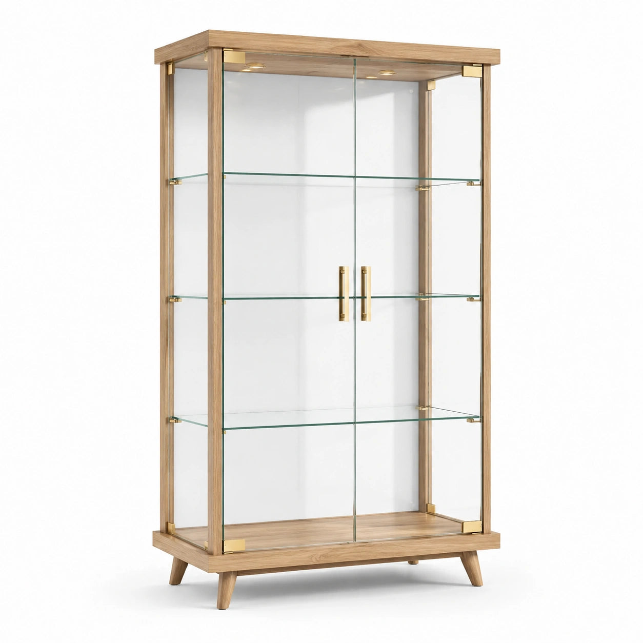Vitrina de Madera y Vidrio Templado con Puertas de Metal, 180 cm