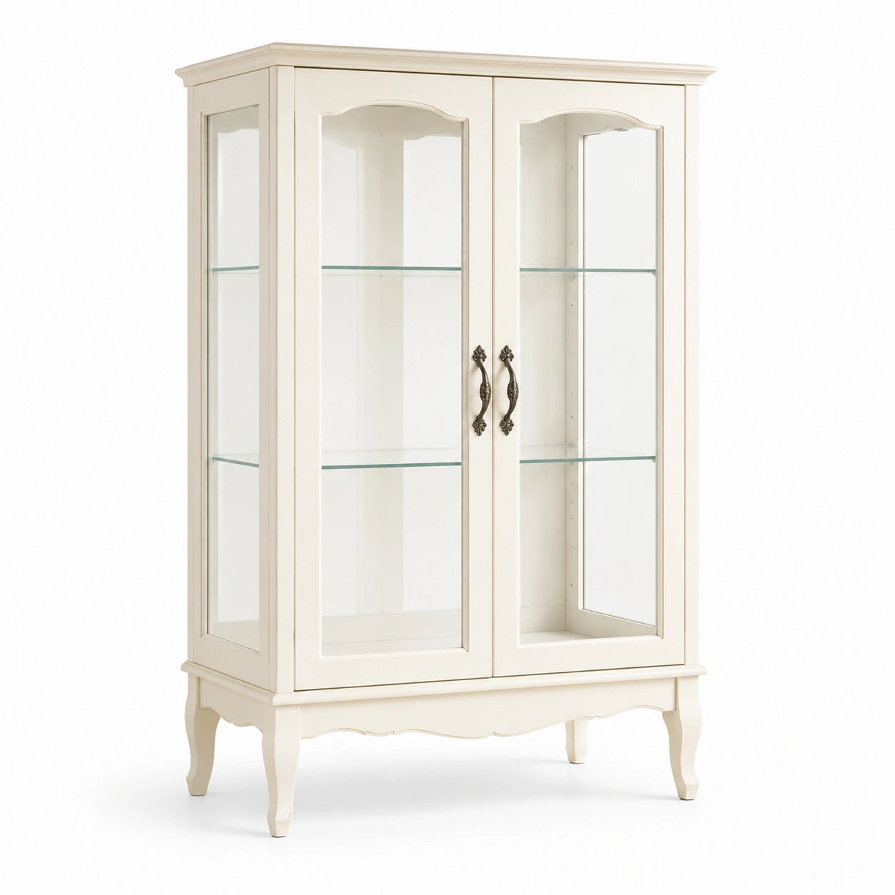 Vitrina de madera y vidrio templado beige