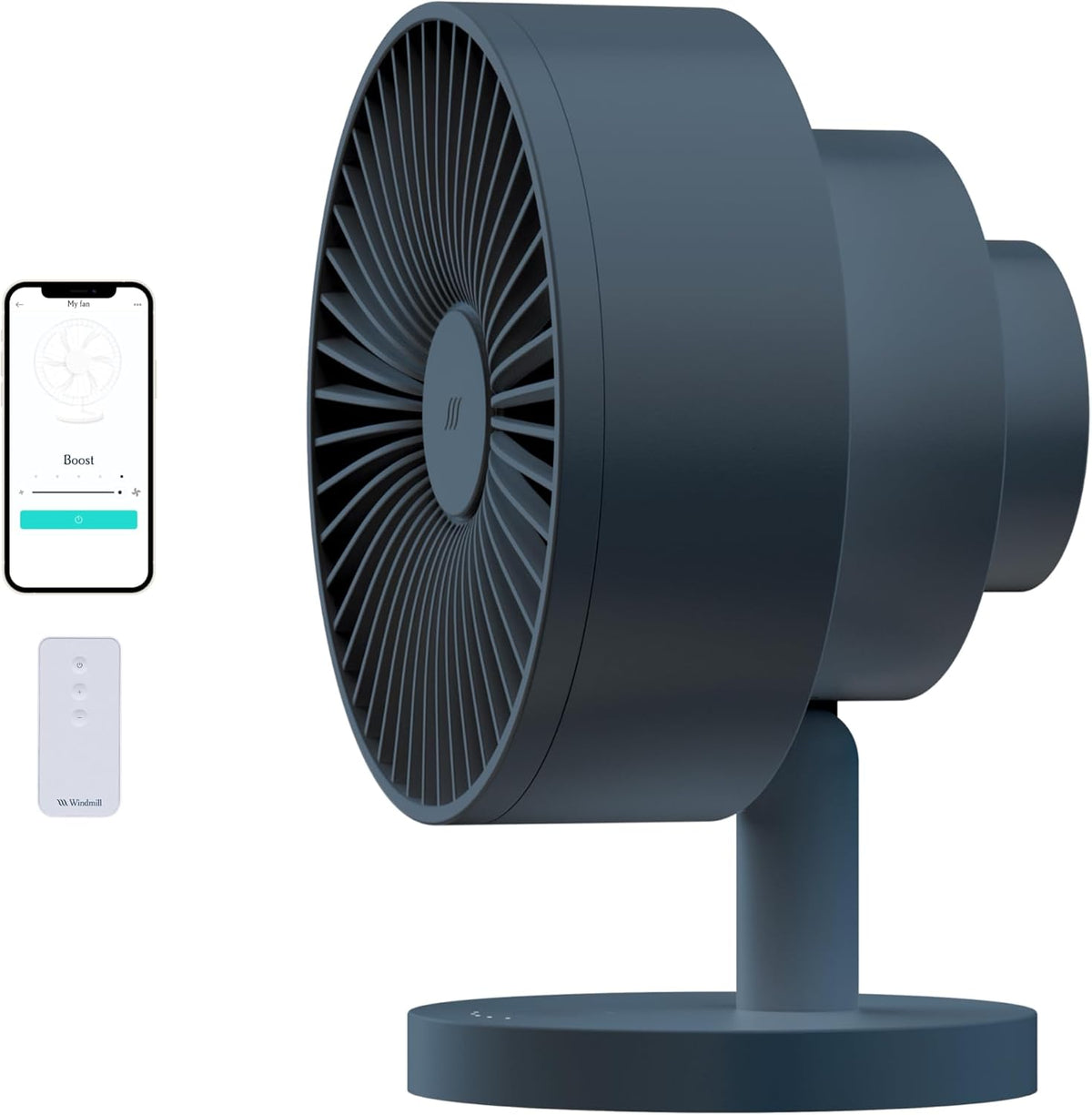 Ventoinha de mesa, Windmill, Amazon, 18 dB, 5 níveis, com comando à distância, com controlo por aplicação, Marine, para uso diário