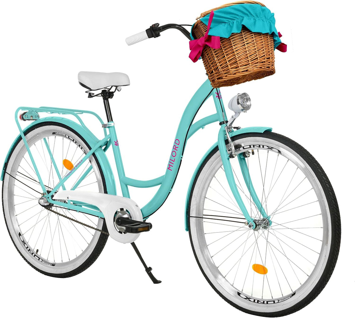Bicicleta, MILORD, 3 Velocidade, 20 kg, 16.5 kg, 35 mm, com iluminação LED, com rodas, alumínio, Prateado, para uso diário