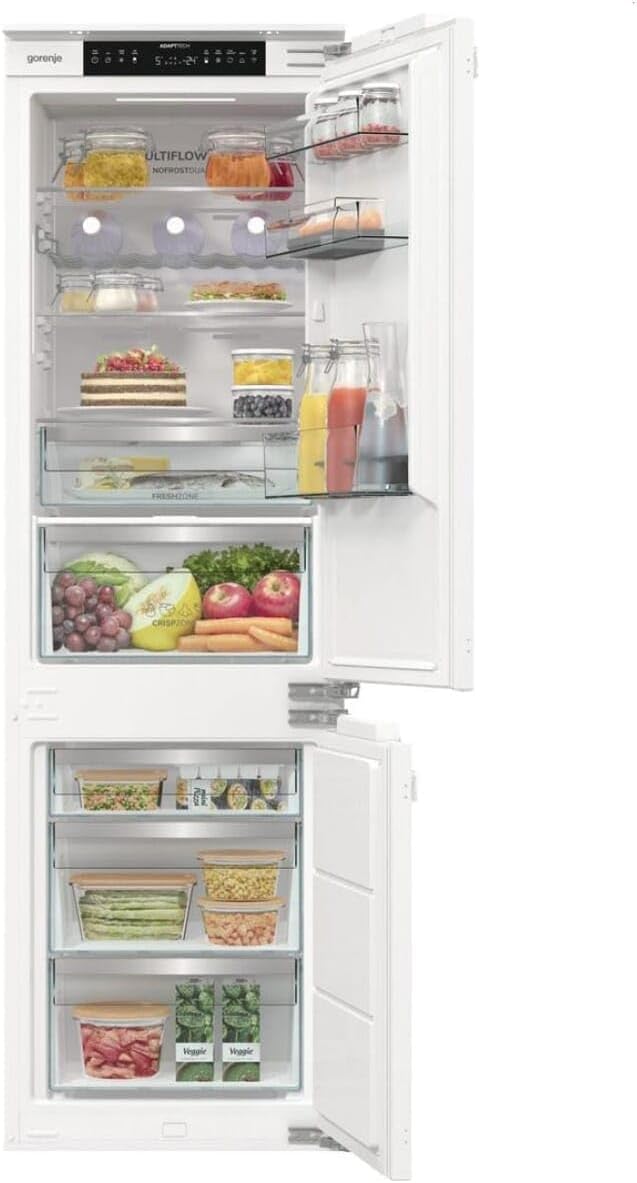 Frigorífico combinado, Gorenje, NRKI517C62WF, 178 cm, 57 kg, 130 W, 1772 × 540 × 545 mm, altura regulável, regulável, com controlo por aplicação, aço