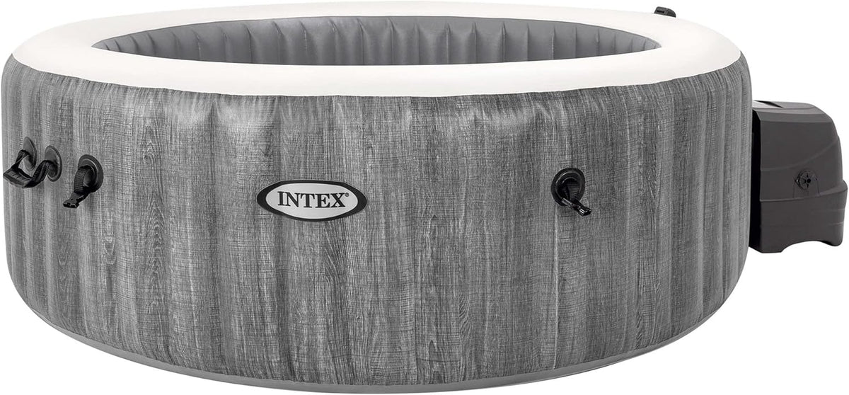 Spa insuflável, Intex, 28442EX, 1098 L, 6 Pessoas, com iluminação LED, madeira, Cinzento, para uso diário