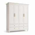 Armario de madera con 4 puertas y 4 cajones blanco