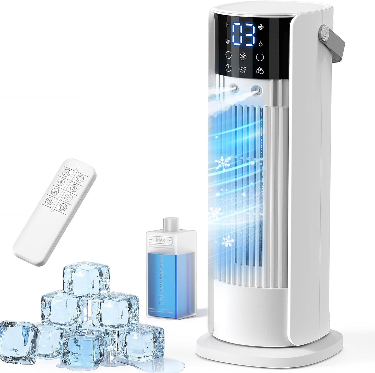 Ar condicionado portátil, Terraspire, 900ml, com comando à distância, com temporizador, Branco, para uso diário