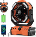Ventoinha, Easywave, Tragbarer, com iluminação LED, Preto / Laranja, para uso diário