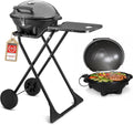Grelhador elétrico, TZS First Austria, 2400W, 81 cm, 5 cm, 33,5 cm, 290 cm, dobrável, Preto, para utilização no exterior
