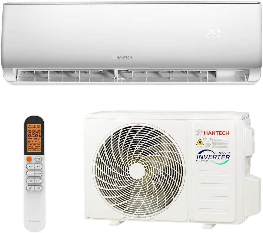 Ar condicionado split, HANTECH, Split, 5,1 kW, 22 dB, com comando à distância, com função de autolimpeza, com controlo por aplicação, Branco