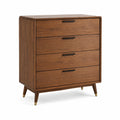 Cómoda de madera marrón con 4 cajones