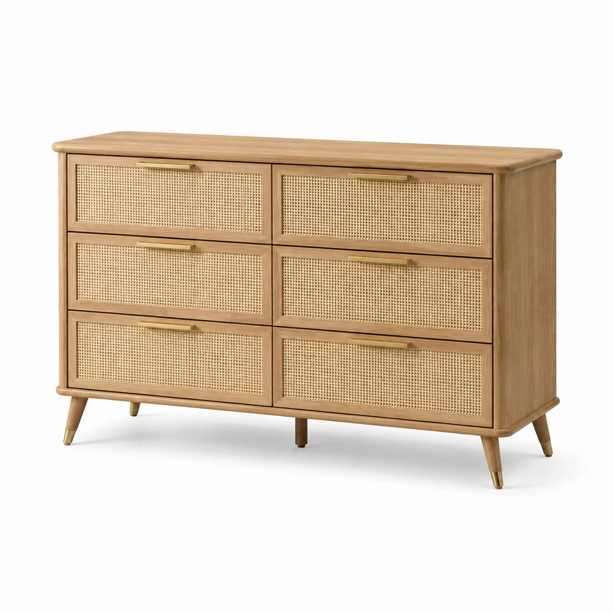 Cajonera de Madera de Roble con Ratán
