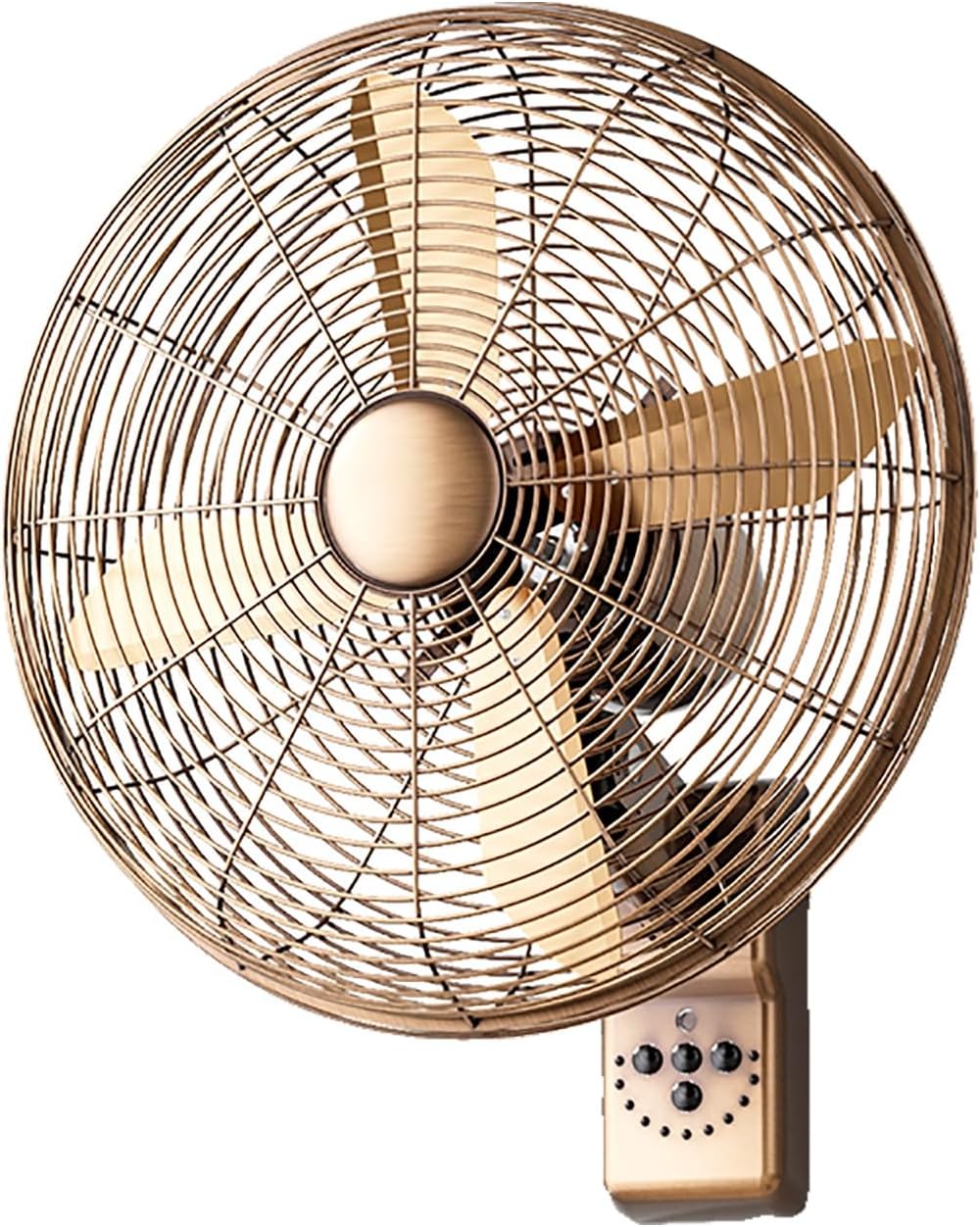Ventoinha de parede, JKJZSALJ, com comando à distância, com temporizador, Dourado, para uso diário