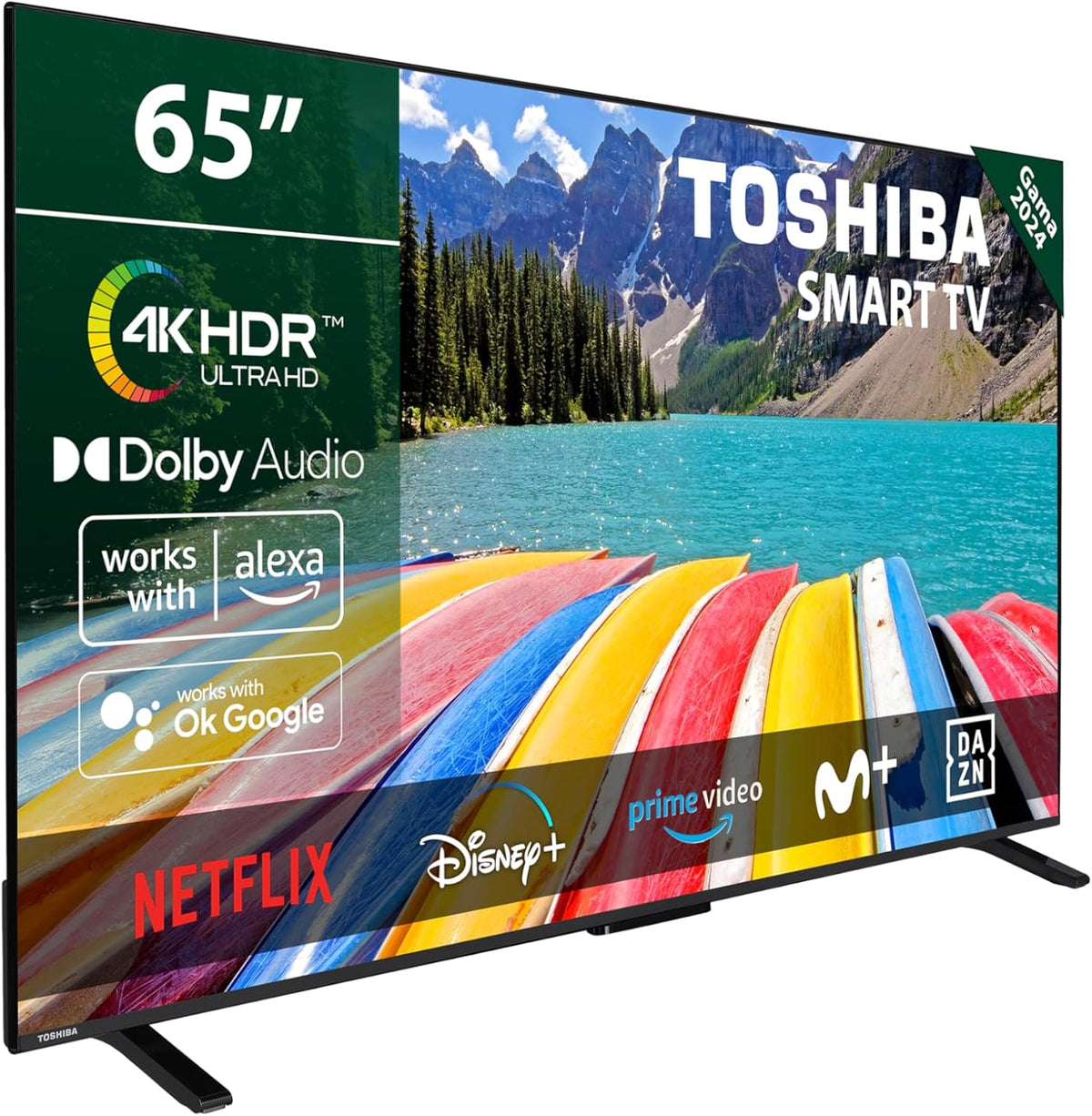 Televisor, Toshiba, 65UV2363DG, 12,4 kg, Multicolor, para a sala