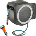 Enrolador de mangueira, Gardena, Wand-Schlauchbox, 1 × 25 m, com rodas, Preto / Branco / Azul, para uso diário