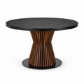 Mesa redonda de madera de roble y nogal 120 cm