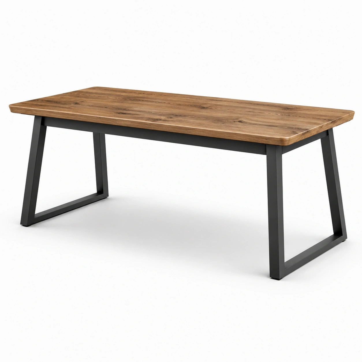 Mesa de comedor de madera y metal marrón 180x90x75 cm