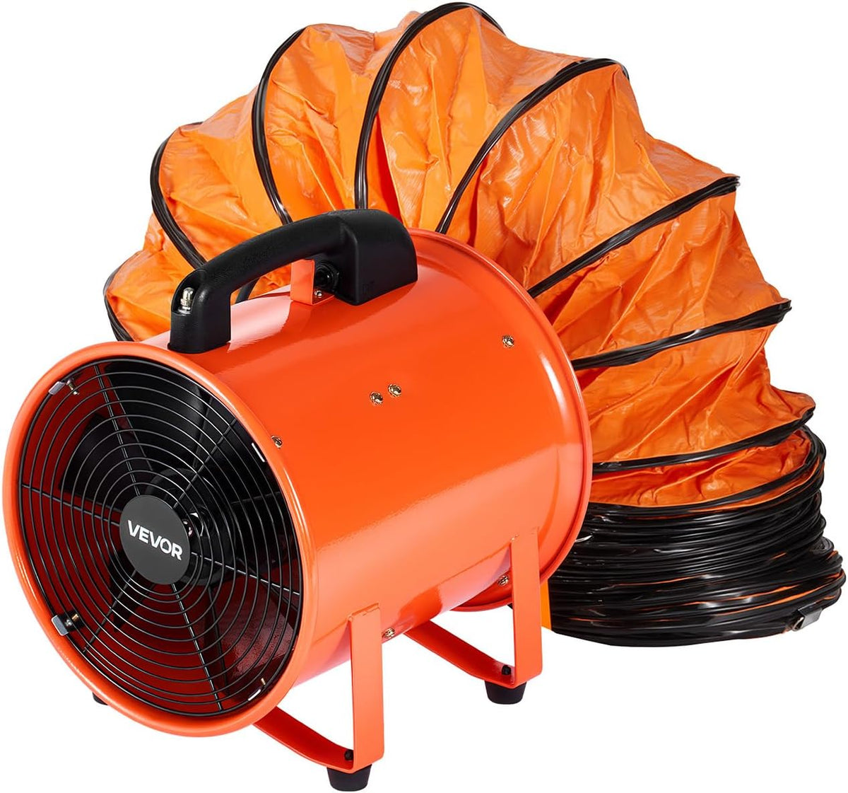 VEVOR, Soprador de folhas, Bauventilator, 2810 U/min, 1214 L, 79 dB, aço, Laranja / Preto, para utilização no exterior