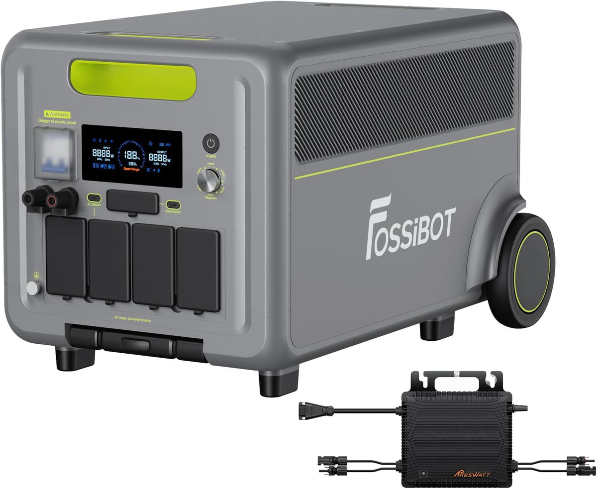 Equipamento de exterior, FOSSiBOT, F7200, 7200W, Cinzento / Preto, para utilização no exterior
