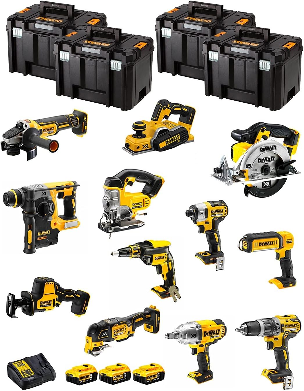Carregador, JG todotaladros, DWK1202T, 5,0 Ah, 18V, madeira, Preto / Amarelo, para uso diário
