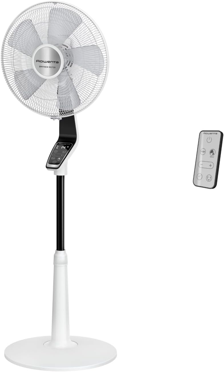 Rowenta, Ventoinha de pé, Standventilator, 32 dB, 14 níveis, altura regulável, regulável, com comando à distância, Branco / Preto, para uso diário