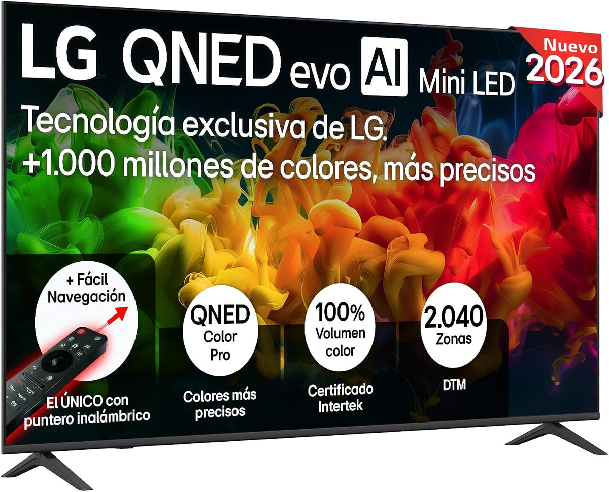 LG, Televisor portátil, 75QNED80B6A, 11,6 kg, com iluminação LED, Multicolor, para a sala