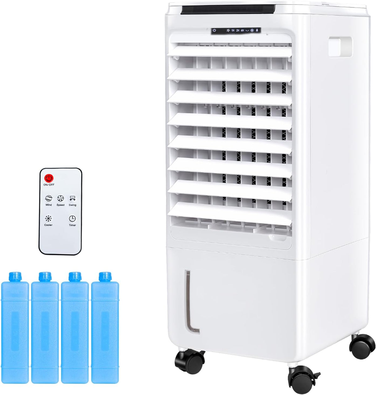 Climatizador evaporativo, CAYNEL, Tragbare, com temporizador, Branco / Azul, para uso diário