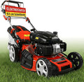 Corta-relva, Hecht, 5-IN-1, 4,0 kW, 5,5 PS, 51 cm, 65 l, com rodas, Preto / Vermelho / Prateado, para utilização no exterior