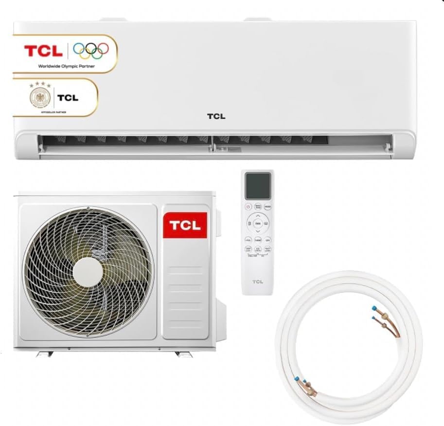 Ar condicionado split, TCL, BreezeIN, 1 W, com temporizador, com função de autolimpeza, com controlo por aplicação, Branco, para uso diário