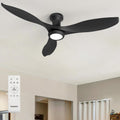Ventoinha de teto com luz, Ensenior, Deckenventilator, 132 cm, com comando à distância, Preto, para uso diário