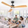 Ventoinha de teto com luz, Airwit, 152cm, com comando à distância, com temporizador, madeira, Holz / Preto / Branco, para uso diário
