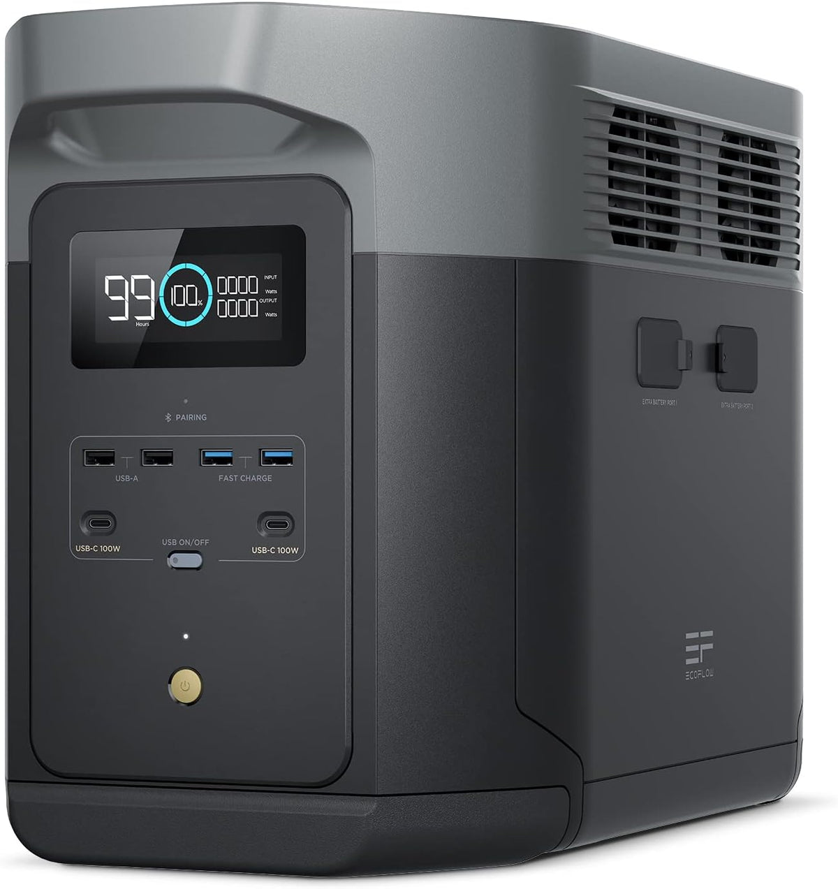 Gerador elétrico, EF ECOFLOW, 3000W, 2300 W, 2400W, 30dB, Preto / Cinzento, para trabalhos de manutenção