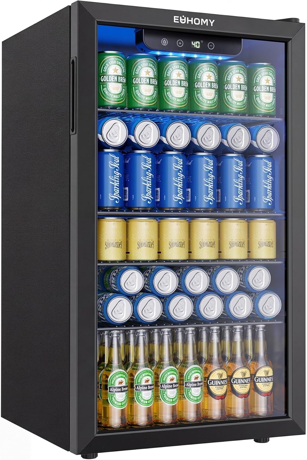Frigorífico para bebidas, EUHOMY, Mini, 18.5', 17.8', 30.9', Preto, para uso diário