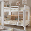 Cama, TZCIN, 173 cm, 217 × 98 × 173 cm, 90 × 200 cm, com prateleiras, sem colchão, madeira, painel de madeira, Branco, para o quarto