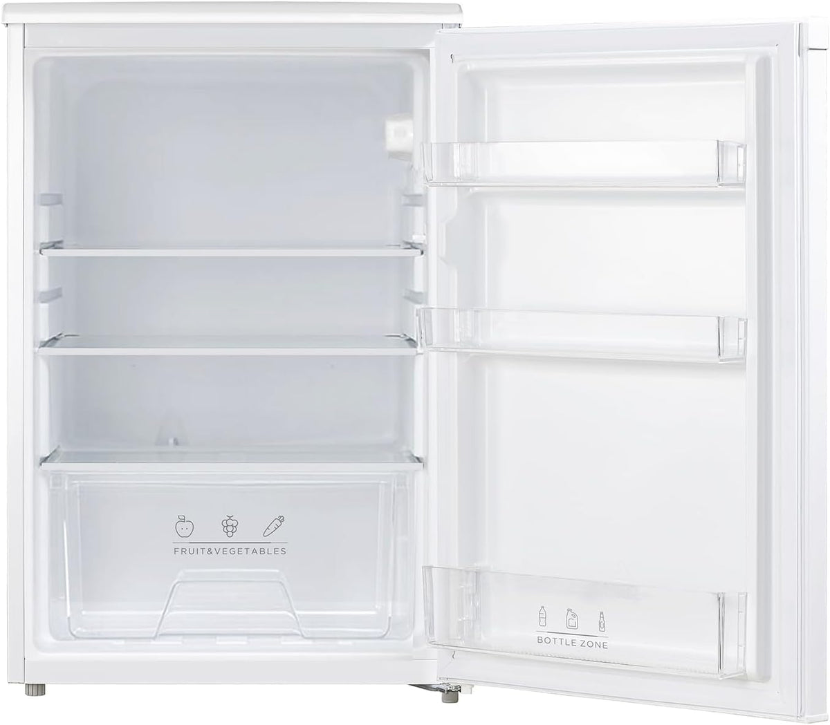 Frigorífico, Comfee, RCD133WH3, 131L, 84.5cm, 3cm, 84,5cm, altura regulável, regulável, com iluminação LED, Branco, para uso diário