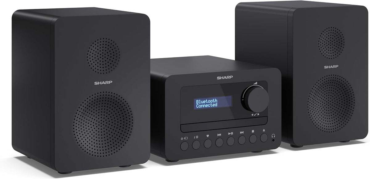 Artigo para casa, Sharp, XL-B520D, 40 W, 3,5 mm, 5 W, 7,7 kg, madeira, Preto, para uso diário