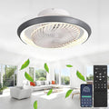 Ventoinha de teto com luz, TJSC, 49cm, 72W, com comando à distância, Cinzento / Branco, para uso diário