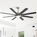 Ventoinha de teto com luz, Sofucor, 132cm, 20 dB, com comando à distância, com temporizador, Preto / Prateado, para uso diário