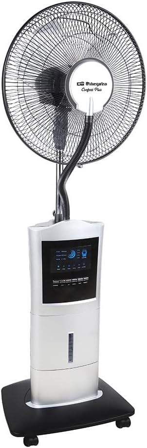 Humidificador, Orbegozo, SFA, 40 cm, 1,5 l, 100 W, 3 L, 1,30 cm, com temporizador, com rodas, Prateado / Preto, para uso diário