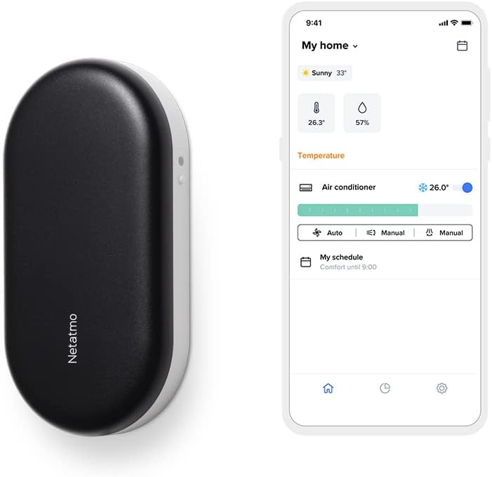 Ar condicionado portátil, Netatmo, Intelligente, Preto / Branco, para uso diário