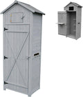 Abrigo de jardim, Relaxdays, Gartenschrank, 50 cm, 180,5 × 75 × 50 cm, 40 cm, 128 × 55 × 40 cm, 74,5 × 36 × 40 cm, dobrável, madeira, metal, Cinzento