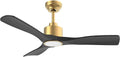 Ventoinha de teto com luz, OFANTOP, 132, 132 cm, 25.4 cm, 12.7 cm, com comando à distância, Preto / Dourado, para uso diário