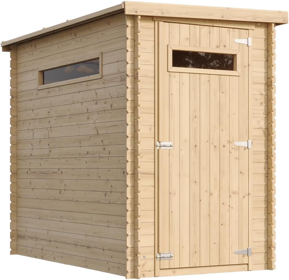 Abrigo de jardim, TIMBELA, M306A, 144 × 239 × 198 cm, 19 mm, 1,76 m, 5 L, madeira, Multicolor, para jardim e exterior