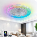 Ventoinha de teto com luz, TRUYOK, 50CM, com comando à distância, com temporizador, com controlo por aplicação, Branco / Rosa / Azul, para uso diário