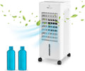 Climatizador evaporativo, Ufesa, Nuuk, 65W, 6L, com comando à distância, com temporizador, com rodas, Branco / Azul, para uso diário