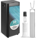 Ar condicionado portátil, SereneLife, Schwarz, 2,64kW, 54 dB, com comando à distância, com temporizador, Preto, para uso diário