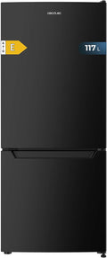 Frigorífico combinado, Cecotec, Kombi, 117L, classe energética E, 114 cm, 47 cm, 47 × 49 × 114 cm, com iluminação LED, Preto, para uso diário