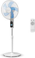Rowenta, Ventoinha de pé, Turbo, 35 dB, 12 níveis, com comando à distância, com temporizador, Branco / Azul, para uso diário